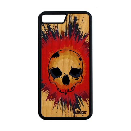 Coque En Bois Silicone Iphone 7 Plus Tete De Mort Masque Crane Street Art