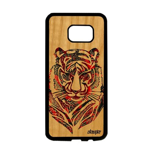 Coque En Bois Pour S7 Edge Silicone Tigre Cover Dessin Pastel De Samsung Galaxy S7 Edge