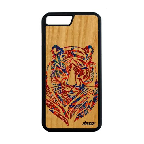 Coque Silicone Iphone 7 Plus En Bois Tigre Multicolore Garcon Tasmanie De