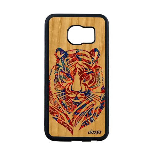 Coque Silicone Samsung S6 Edge En Bois Tigre Dessin Fauve Pastel Ethnique Samsung Galaxy S6 Edge