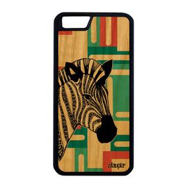Coque En Bois Iphone 6 6s Plus Silicone Zebre Smartphone Cover Vert Case A
