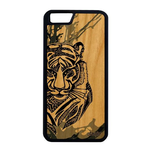 Coque Silicone Iphone 6 6s Plus En Bois Tigre Gris Case Rigide Animaux De Iphone 6 Plus Iphone 6s Plus