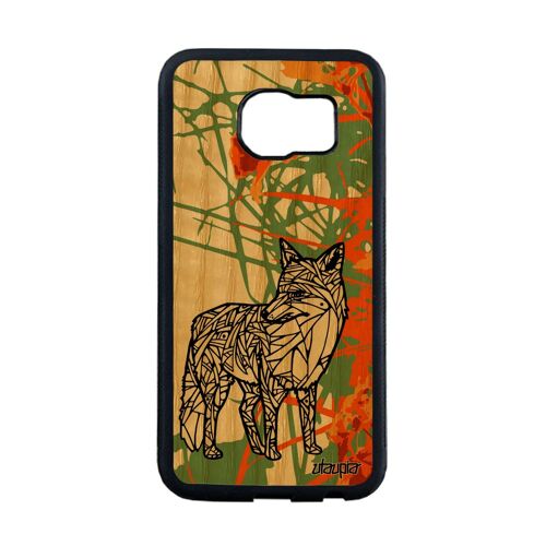 Coque En Bois Samsung S6 Edge Silicone Renard Dessin Fille Animaux Futé A Samsung Galaxy S6 Edge