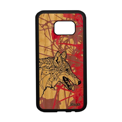 Coque Silicone Samsung S7 En Bois Loup Chien Rose Motif Femme Tribal Samsung Galaxy S7