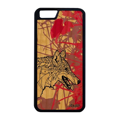 Coque En Bois Pour Iphone 6 6s Plus Silicone Loup Nature Telephone Dessin Iphone 6 Plus Iphone 6s Plus