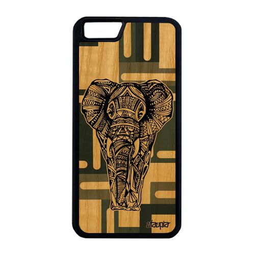 Coque Silicone Iphone 6 6s Plus En Bois Et Elephant Homme Tribal 4g