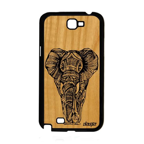 Coque Silicone Pour Samsung Note 2 En Bois Elephant Noir Et Blanc Tribal Samsung Galaxy Note 2
