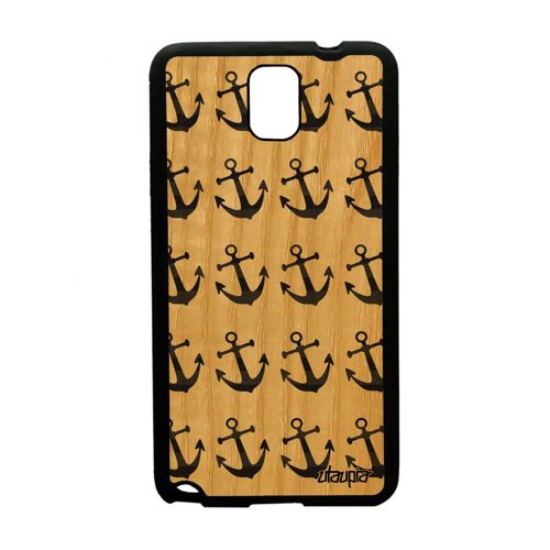 Coque En Bois Pour Samsung Note 3 Et Silicone Ancre Rayure De Protection Samsung Galaxy Note 3
