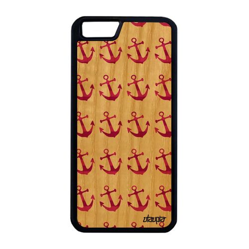 Coque Iphone 6 6s Plus En Bois Silicone Ancre Mariniere Rigide Tpu Swag De