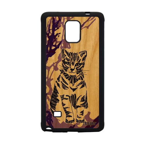 Coque Samsung Note 4 En Bois Silicone Chat Peinture Bumper Ethnique Petit Samsung Galaxy Note 4