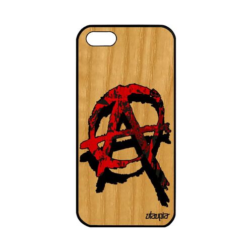 Coque Iphone 5 5s Se En Bois Silicone Anarchie Housse Punk Rock Gothique A Apple Iphone 5 Iphone 5s Iphone Se