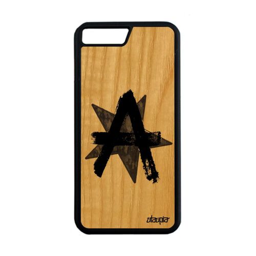 Coque En Bois Iphone 7 Plus Silicone Anarchie Urbain Rock Gris Punk Homme