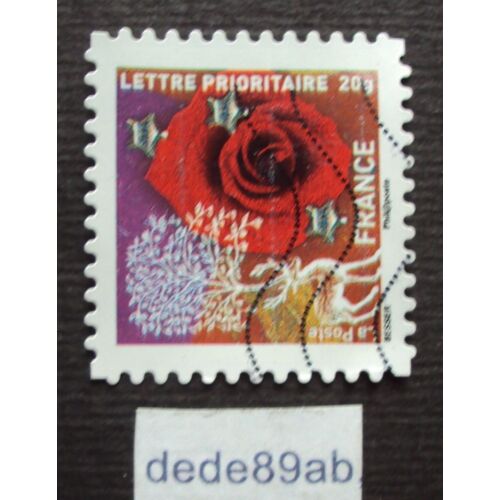 France.. Série 2010 Meilleurs Voeux : N°9 Rose Rouge Et Cerf . Oblitéré Used Stamp.