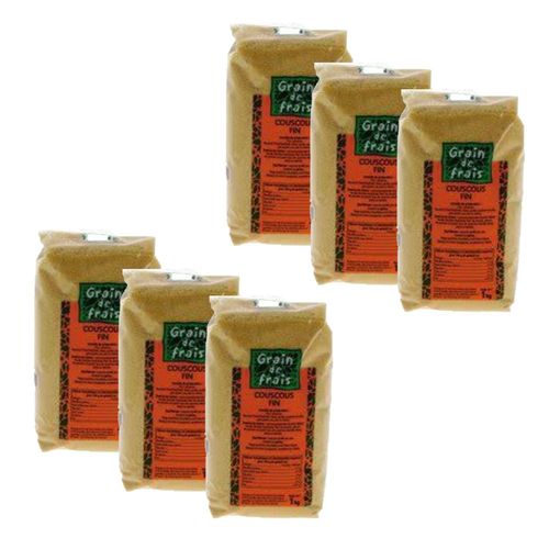 Lot 6x Couscous Fin - Grain De Frais - Paquet 1kg