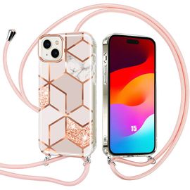 Coque Tour De Cou Pour Iphone 15 Rose Anti-Choc Anti-Rayure Protection Silicone - E.F.Connection