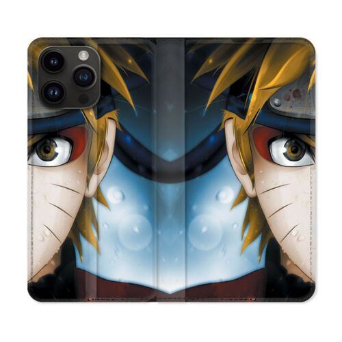 Housse Cuir Portefeuille Pour Iphone 15 Pro Plus (6,7) Manga Naruto Blanc