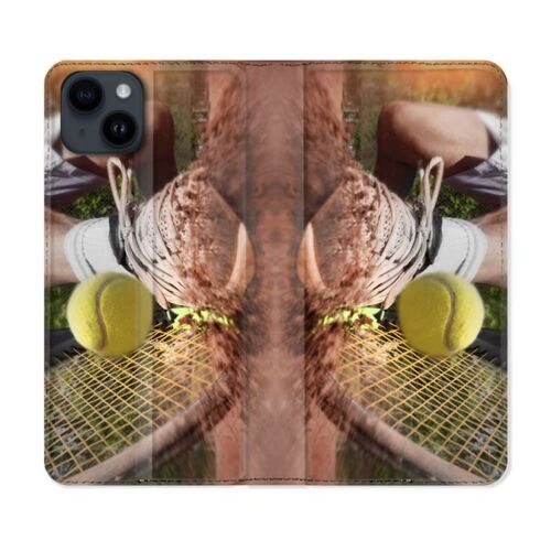Housse Cuir Portefeuille Pour Iphone 15 Plus (6,7) Sport Tennis Glissade
