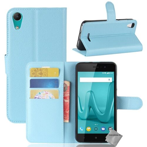 Housse etui coque pochette portefeuille pour Wiko Sunny 2 + verre trempe - BLEU