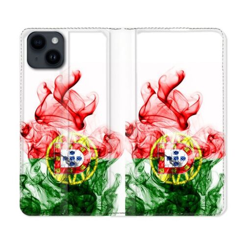 Housse Cuir Portefeuille Pour Iphone 15 (6,1) Voyage Portugal Flamme