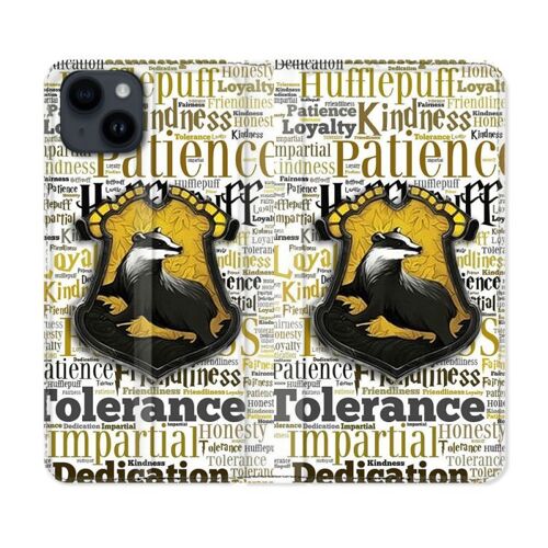 Housse Cuir Portefeuille Pour Iphone 15 (6,1) Harry Potter Poursouffle