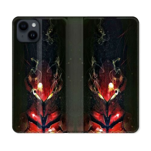 Housse Cuir Portefeuille Pour Iphone 15 (6,1) Manga Solo Leveling Igris