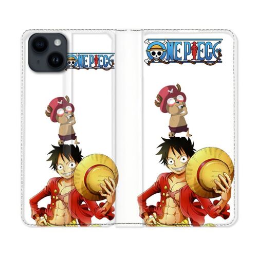 Housse Cuir Portefeuille Pour Iphone 15 (6,1) Manga One Piece Chopper