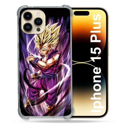 Coque Renforcée Pour Iphone 15 Plus (6.7) Manga Dragon Ball Sangohan Violet