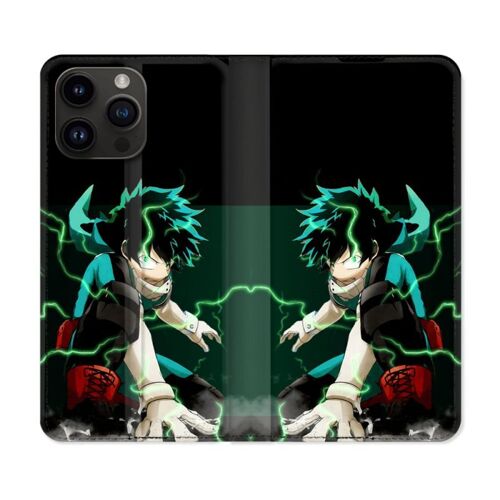 Housse Cuir Portefeuille Pour Iphone 15 Pro (6,1) Manga My Hero Academia Deku