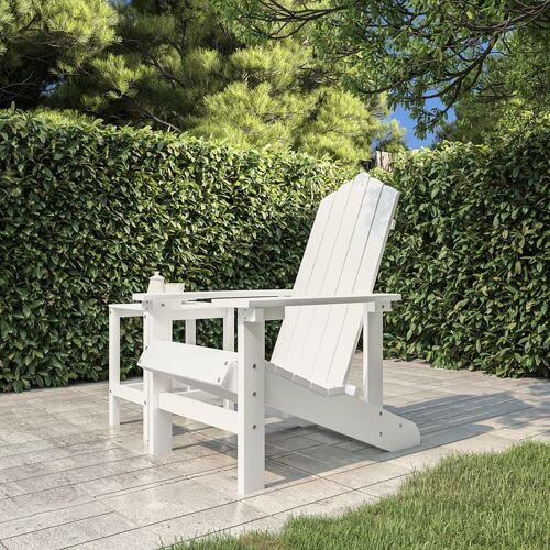 Vidaxl Chaise Adirondack De Jardin Pehd Blanc