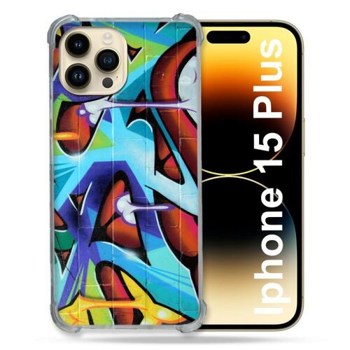 Coque Renforcée Pour Iphone 15 Plus (6.7) Street Art Graf Color