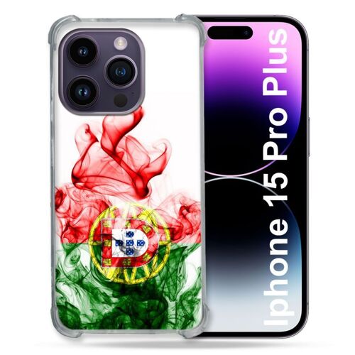 Coque Renforcée Pour Iphone 15 Pro Plus (6.7) Voyage Portugal Flamme