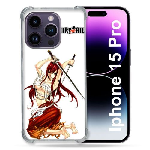 Coque Compatible Magsafe Pour Iphone 15 Pro (6.1) Manga Fairy Tail Erza