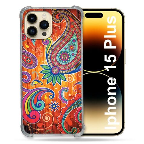 Coque Renforcée Pour Iphone 15 Plus (6.7) Fleur Psychedelic