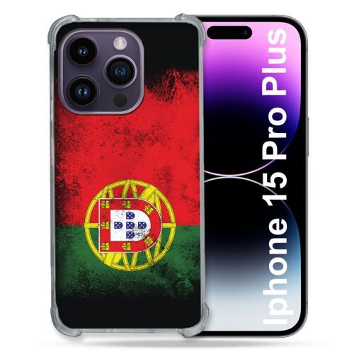 Coque Renforcée Pour Iphone 15 Pro Plus (6.7) Voyage Portugal Drapeau