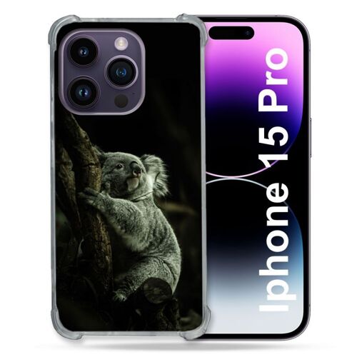 Coque Compatible Magsafe Pour Iphone 15 Pro (6.1) Animal Koala Noir
