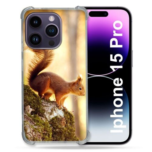 Coque Compatible Magsafe Pour Iphone 15 Pro (6.1) Animal Ecureuil Bois