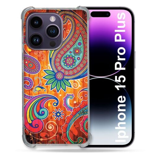 Coque Renforcée Pour Iphone 15 Pro Plus (6.7) Fleur Psychedelic
