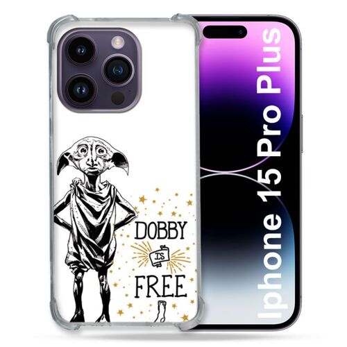 Coque Compatible Magsafe Pour Iphone 15 Pro Plus (6.7) Harry Potter Dobby Free Blanc
