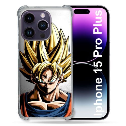 Coque Compatible Magsafe Pour Iphone 15 Pro Plus (6.7) Manga Dragon Ball Sangoku Portrait