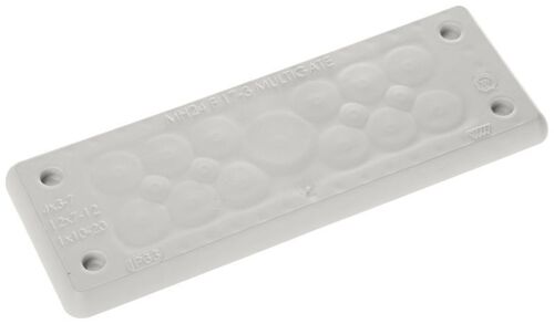 Trelleborg MH-24 F 17-3 LIGHT GREY UL94 V-0 IP65 TPE Plaque de passage de vis (1.90 cm), Gaine + protection pour câbles, Gris