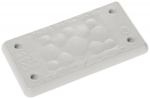 Trelleborg MH-10 F 12-1 GREY LIGHT UL94 V-0 IP65 TPE Plaque de passage de vis (1.90 cm), Gaine + protection pour câbles, Gris