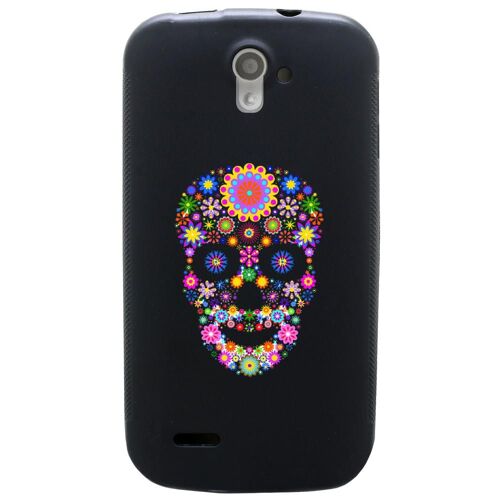 Coque Souple Pour Sfr Startrail 4 Avec Impression Motifs Crâne En Fleurs