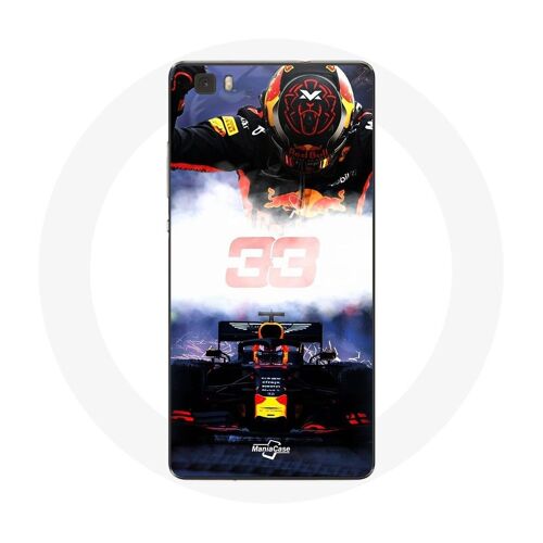 Coque Pour Huawei P8 Lite Formule 1 Max Verstappen Pilote De F1 Noir Rouge Et Jaune