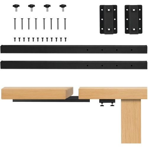 Kalanka-Rallonge De Table 60 Cm, Rallonge De Table ¿¿ 2 Bras, Ferrure De Table 80 Kg, Extensible, En M¿¿Tal, Noir