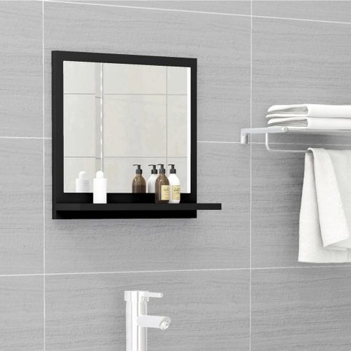 Vidaxl Miroir De Salle De Bain Noir 40x10,5x37 Cm Bois D¿Ingénierie