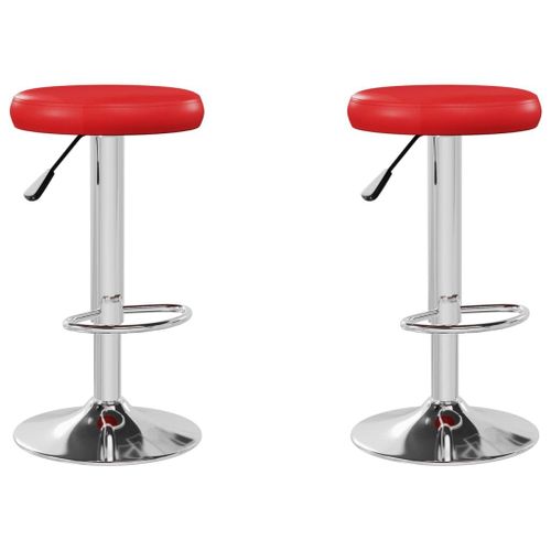 Vidaxl Tabourets De Bar 2 Pcs Rouge Similicuir