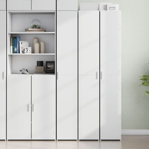 Vidaxl Buffet Haut Blanc 30x42,5x185 Cm Bois D'ingénierie