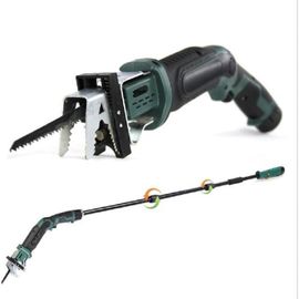 Scie Sabre Sans Fil à Batterie Lithium 10,8 V - Télescopique 170 cm - Mâchoire de Serrage