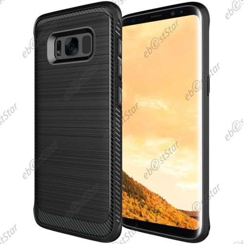 ebestStar ® pour Samsung Galaxy S8 - Coque Luxe Motif Fibre de Carbone Rebords Renforcés Etui Housse Silicone Gel, Couleur Noir [Dimensions PRECISES de votre appareil : 148.9 x 68.1 x 8 mm, écran 5.8'']