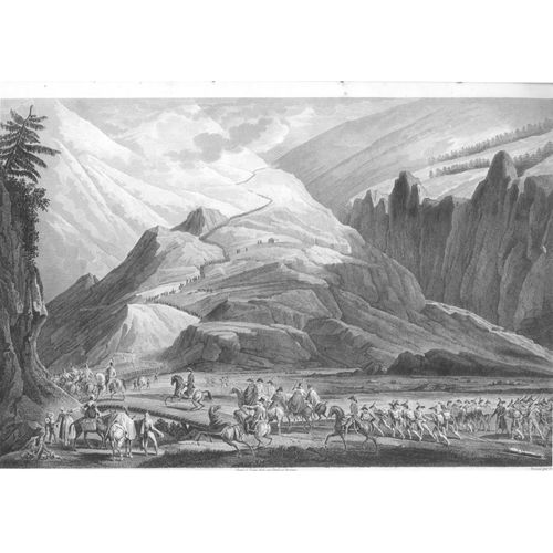 Rare Gravure Carle Vernet Campagne D'italie Passage Du Col Du Grand Saint Bernard 20 Mai 1800 Napoleon Bonaparte 1840